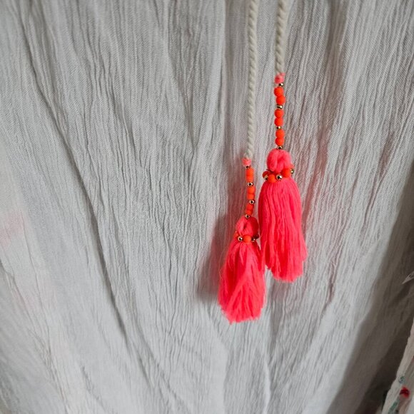 Z&L Women's Ivory Boho Duster Tassel Detail Beach Swimsuit Cover Up One Size - Picture 12 of 15